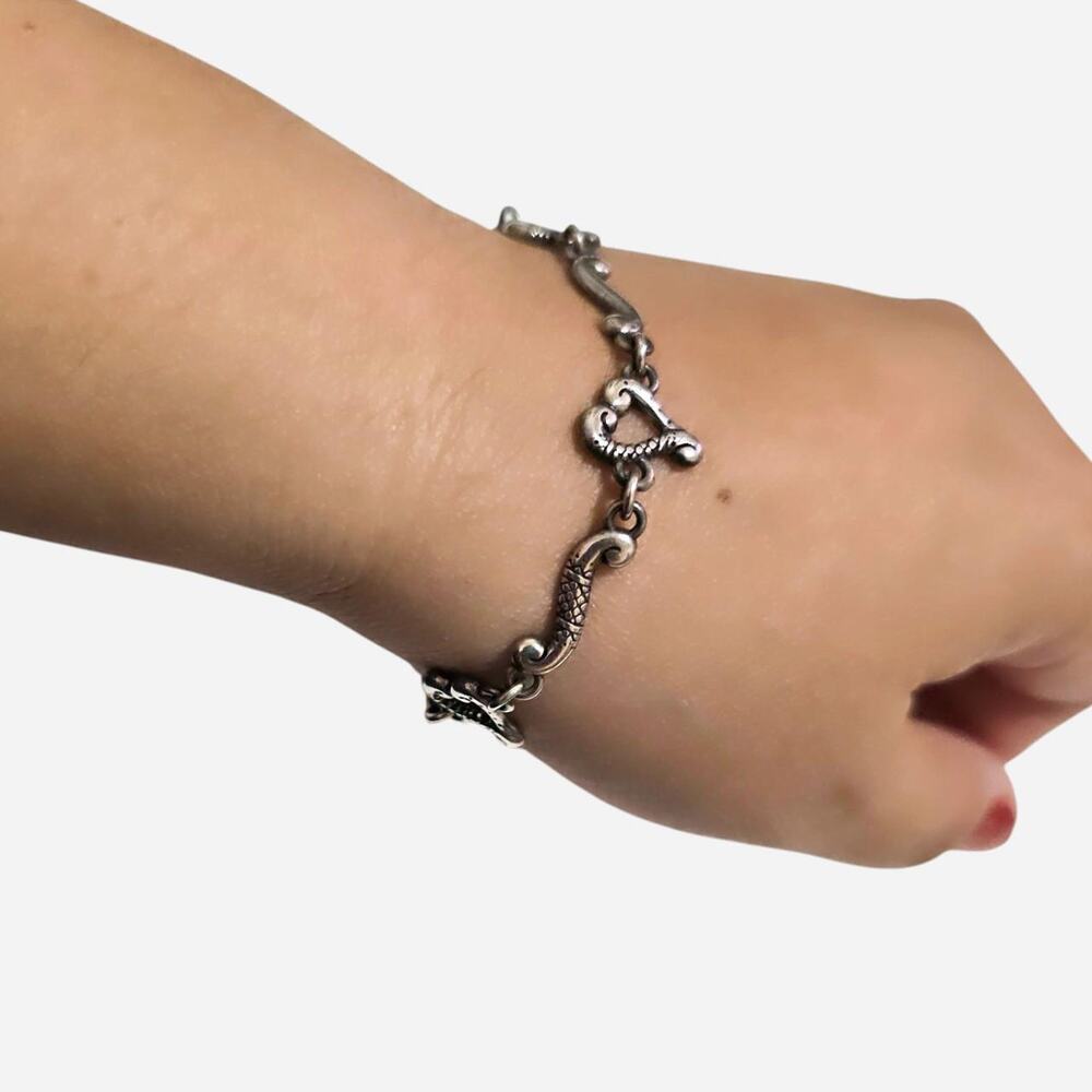 Vintage Brighton retired scroll heart bracelet